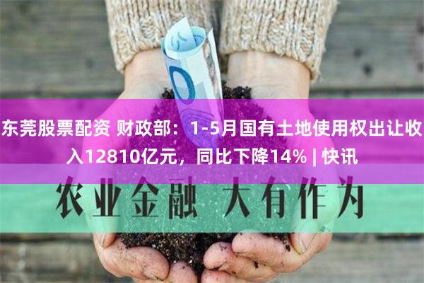 东莞股票配资 财政部：1-5月国有土地使用权出让收入12810亿元，同比下降14% | 快讯