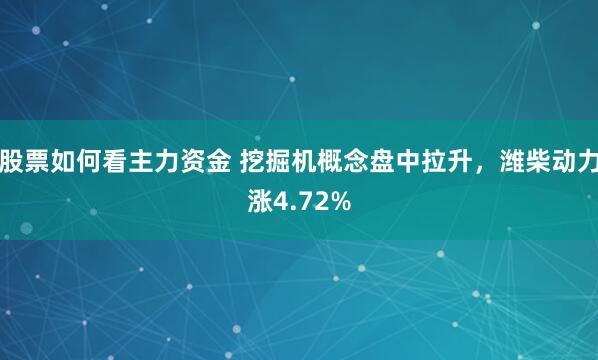 股票如何看主力资金 挖掘机概念盘中拉升，潍柴动力涨4.72%